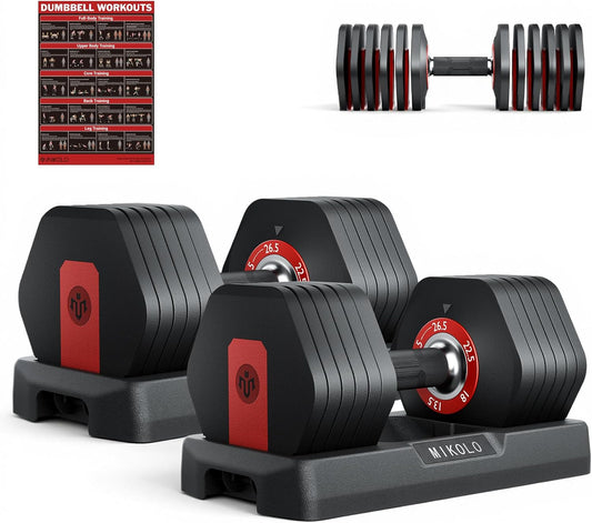 Elevate Your Home Workouts with the Hex Cageless Adjustable Dumbbells Set of 2 - 6-in-1 Space-Saving Solution for Strength Training