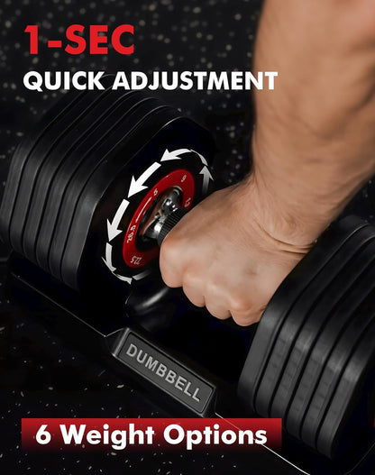 Elevate Your Home Workouts with the Hex Cageless Adjustable Dumbbells Set of 2 - 6-in-1 Space-Saving Solution for Strength Training