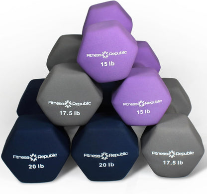Versatile Neoprene Dumbbell Set - Non-Slip, Anti-Roll Weights for Total Body Workouts - Perfect for Home Gyms and Fitness Enthusiasts