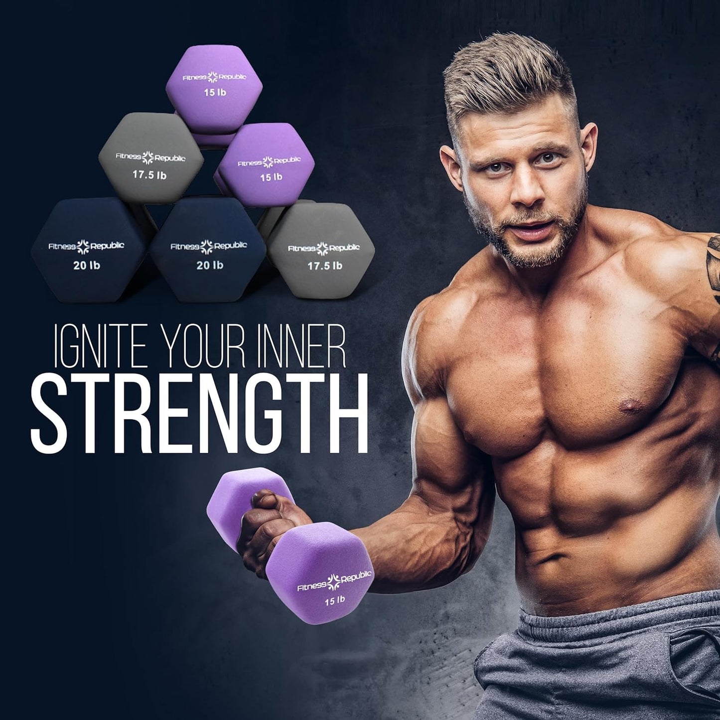 Versatile Neoprene Dumbbell Set - Non-Slip, Anti-Roll Weights for Total Body Workouts - Perfect for Home Gyms and Fitness Enthusiasts