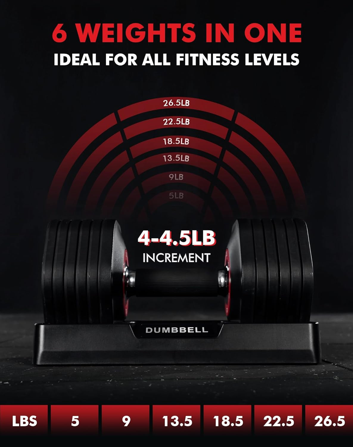 Elevate Your Home Workouts with the Hex Cageless Adjustable Dumbbells Set of 2 - 6-in-1 Space-Saving Solution for Strength Training