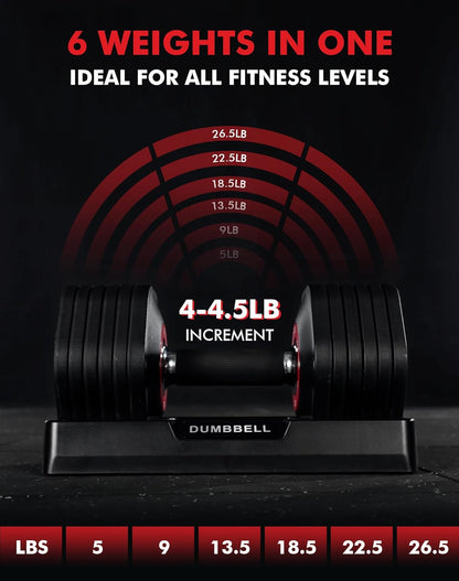 Elevate Your Home Workouts with the Hex Cageless Adjustable Dumbbells Set of 2 - 6-in-1 Space-Saving Solution for Strength Training