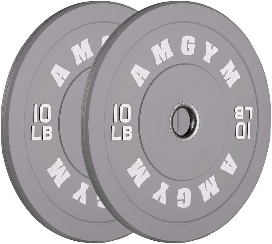 Unleash Your Strength with AMGYM 2 Inch Colorful Bumper Plates - Durable Olympic Weight Plates Set for Your Home Gym, Available in Weights from 10 to 500lbs