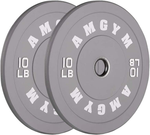 Unleash Your Strength with AMGYM 2 Inch Colorful Bumper Plates - Durable Olympic Weight Plates Set for Your Home Gym, Available in Weights from 10 to 500lbs
