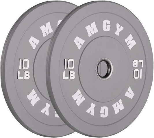 Unleash Your Strength with AMGYM 2 Inch Colorful Bumper Plates - Durable Olympic Weight Plates Set for Your Home Gym, Available in Weights from 10 to 500lbs