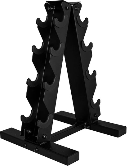 Premium Rubber Coated Dumbbell Weight Set with Space-Saving Vertical Rack | Choose from 100 lb, 150 lb, or 210 lb Options for Ultimate Strength Training