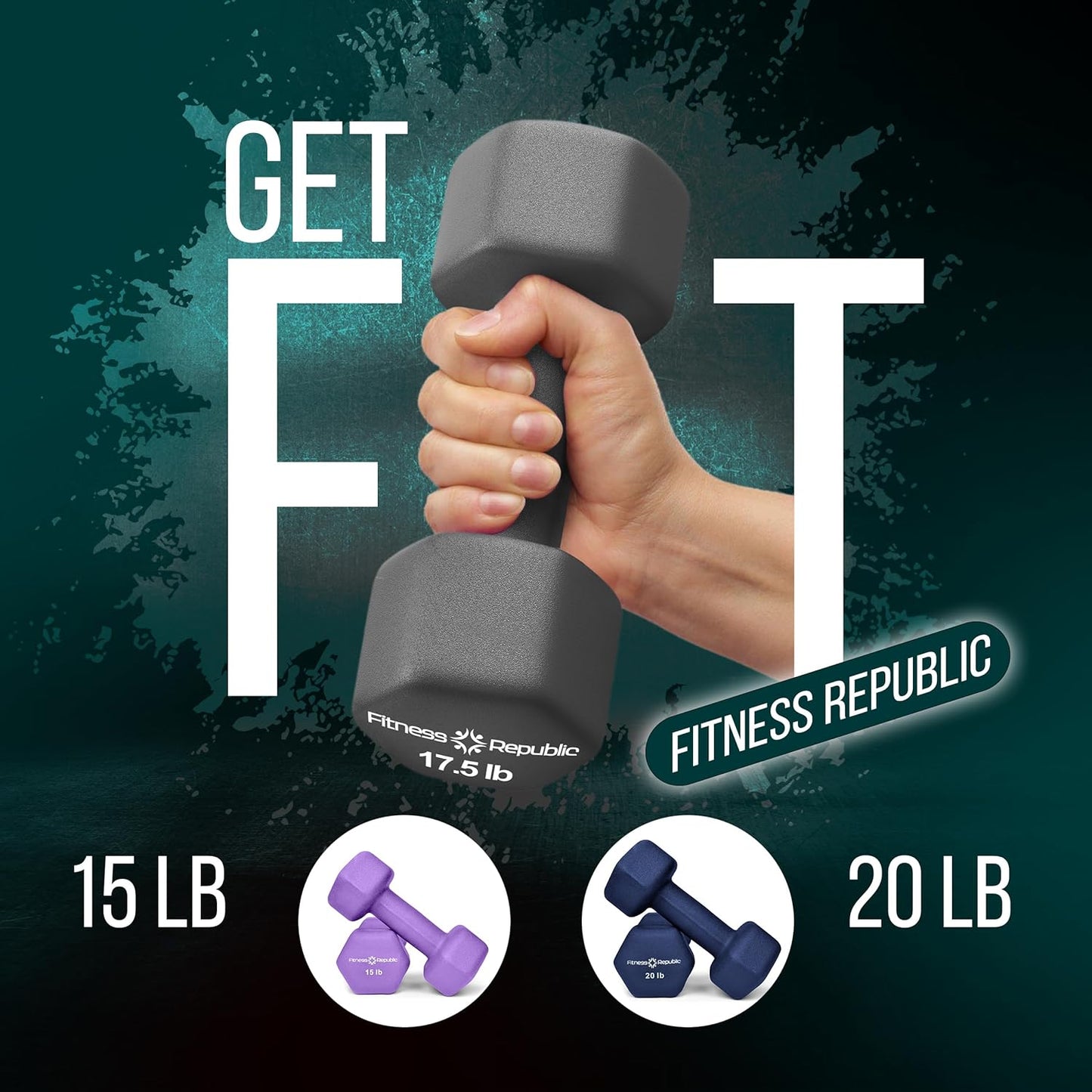 Versatile Neoprene Dumbbell Set - Non-Slip, Anti-Roll Weights for Total Body Workouts - Perfect for Home Gyms and Fitness Enthusiasts