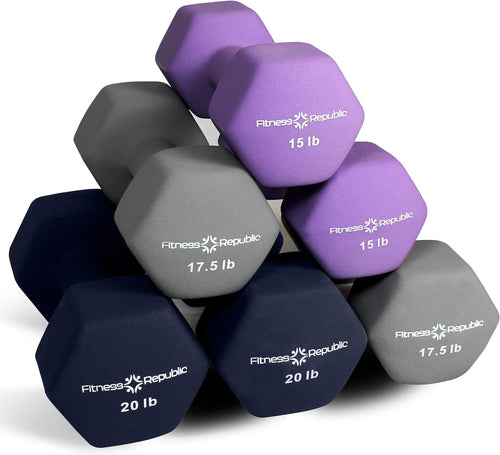 Versatile Neoprene Dumbbell Set - Non-Slip, Anti-Roll Weights for Total Body Workouts - Perfect for Home Gyms and Fitness Enthusiasts